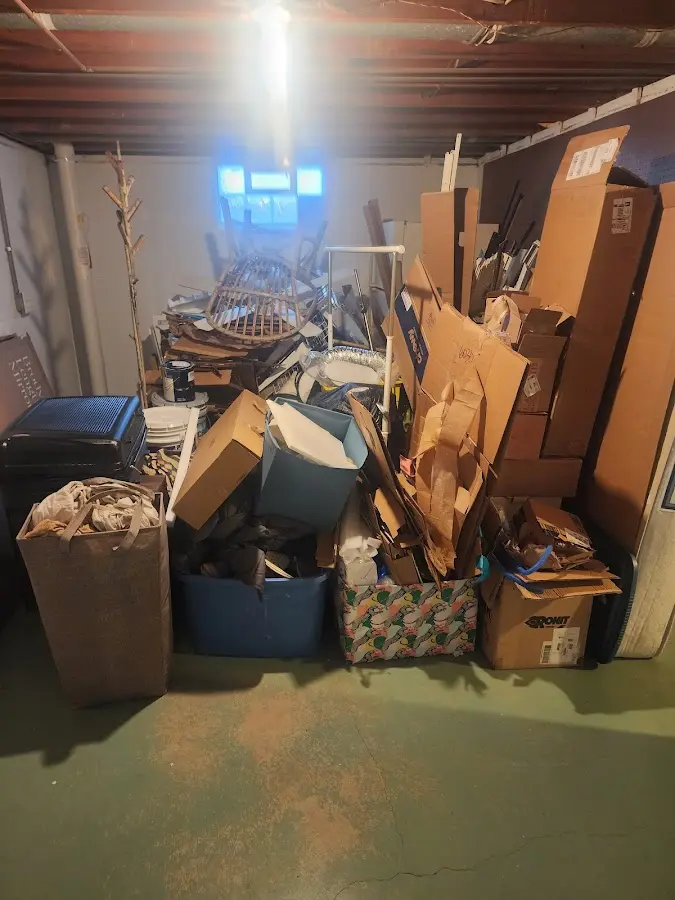 Roll-off dumpster container at job site for 6 Yard Dumpster Rental in Eagle